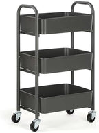 3-Tier Delicate Compact Rolling Metal Storage Organizer - Mobile Utility Cart Kitchen/Under Desk Cart with, alternate view 4