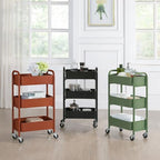 3-Tier Delicate Compact Rolling Metal Storage Organizer - Mobile Utility Cart Kitchen/Under Desk Cart with, alternate view 5