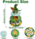 3 Tier Dinosaur Cupcake Stand, Dino Cupcake Stand Cardboard - Easy to Assemble& Reusable(1Dinosaur) in 1dinosaur, alternate