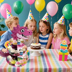 3 Tier Dinosaur Cupcake Stand, Dino Cupcake Stand Cardboard - Easy to Assemble& Reusable(9Dinosaur) in 9dinosaur, alternate