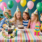 3 Tier Dinosaur Cupcake Stand, Dino Cupcake Stand Cardboard - Easy to Assemble& Reusable(10Dinosaur) in, alternate view 2