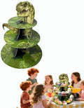 3 Tier Dinosaur Cupcake Stand, Dino Cupcake Stand Cardboard - Easy to Assemble& Reusable(8Dinosaur) in 8dinosaur