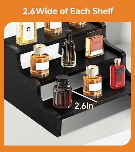 3 Tier Display Risers, Wooden Cologne Organizer for Men, Perfume Organizer Stand, Cologne Stand with Anti-Slip, alternate