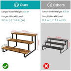 3 Tier Display Shelf, Portable Wood Retail Cupcake Dessert Stand in Brown, alternate view 2