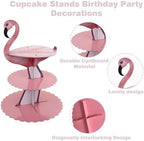 3 Tier Flamingo Cupcake Stand, Cupcake Stand Cardboard - Easy to Assemble& Reusable(Flamingo) in Bird, alternate view 4