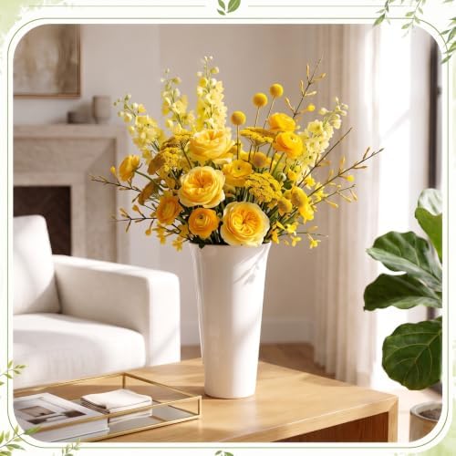 3 Tier Flower Display Stand with 6 Buckets Rolling Floral Display Stand on Wheels White Metal Flower Bar Rack, alternate view