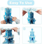 3 Tier Frozen Stand, Cupcake Stand Cardboard - Easy to Assemble& Reusable(Ice Castle) in Ice Castle, alternate view 5