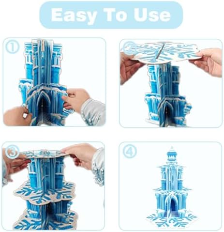 3 Tier Frozen Stand, Cupcake Stand Cardboard - Easy to Assemble& Reusable(Ice Castle) in Ice Castle, alternate view 5