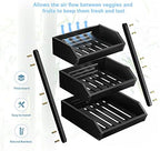 3-Tier Fruit Basket for Kitchen Counter, Black, Self-assembly in Black, alternate view 5
