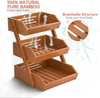 3-Tier Fruit Basket for Kitchen Counter, Brown, Self-assembly in Brown, alternate view 2