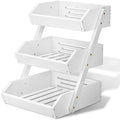 3-Tier Fruit Basket for Kitchen Counter, White, Self-assembly in White