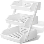 3-Tier Fruit Basket for Kitchen Counter, White, Self-assembly in White