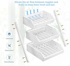 3-Tier Fruit Basket for Kitchen Counter, White, Self-assembly in White, alternate view 4