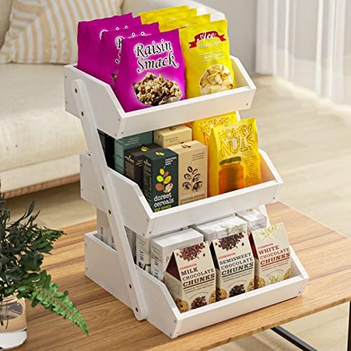 3-Tier Fruit Basket for Kitchen Counter, White, Self-assembly in White, alternate view 6