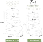 3 Tier Fruit Bowl for Kitchen Counter (PLUS edition) / Ceramic Serving Bowls with Bamboo Stand/Big Size Tiered, alternate