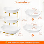 3 Tier Fruit Bowl for Kitchen Counter, Tiered Plastic Serving Tray in Standard(3 Tier) in Gold, alternate view 3