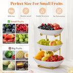3 Tier Fruit Bowl for Kitchen Counter, Tiered Plastic Serving Tray in Standard(3 Tier) in Gold, alternate view 4