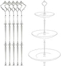 3 Tier Fruit Cake Stand Hardware 5 Set Crown Tiered Tray Hardware Kits Dessert Stand Holder (Plate not Included