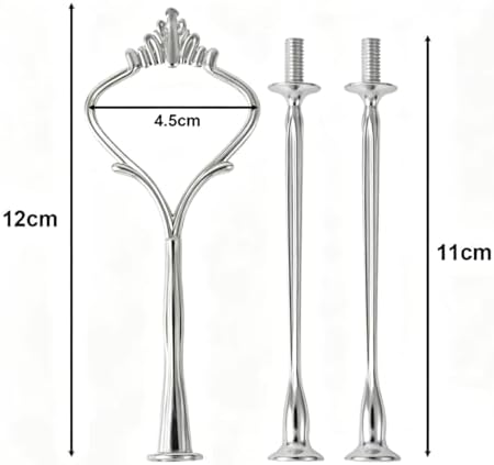 3 Tier Fruit Cake Stand Hardware 5 Set Crown Tiered Tray Hardware Kits Dessert Stand Holder (Plate not Included, alternate