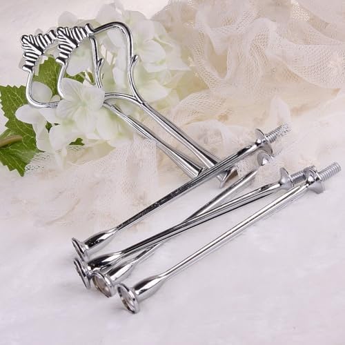 3 Tier Fruit Cake Stand Hardware 5 Set Crown Tiered Tray Hardware Kits Dessert Stand Holder (Plate not Included, alternate