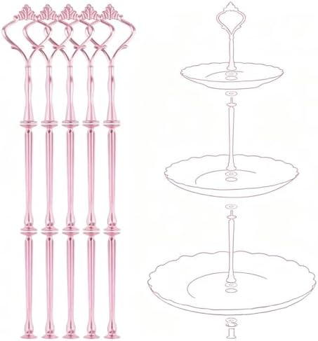3 Tier Fruit Cake Stand Hardware 5 Set Crown Tiered Tray Hardware Kits Dessert Stand Holder (Plate not Included