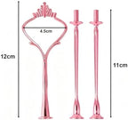 3 Tier Fruit Cake Stand Hardware 5 Set Crown Tiered Tray Hardware Kits Dessert Stand Holder (Plate not Included, alternate