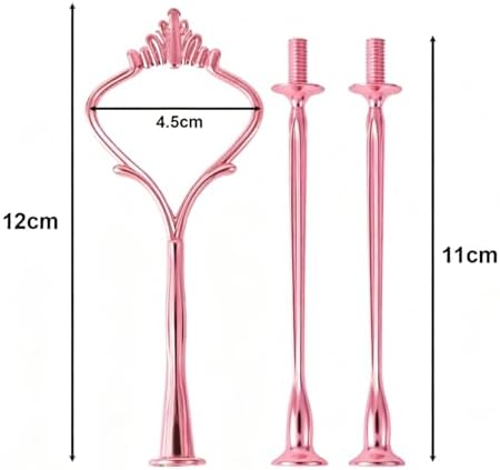 3 Tier Fruit Cake Stand Hardware 5 Set Crown Tiered Tray Hardware Kits Dessert Stand Holder (Plate not Included, alternate