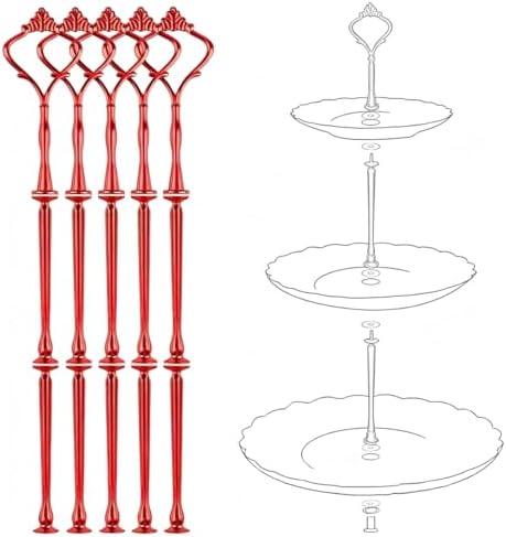 3 Tier Fruit Cake Stand Hardware 5 Set Crown Tiered Tray Hardware Kits Dessert Stand Holder (Plate not Included