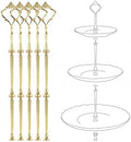 3 Tier Fruit Cake Stand Hardware 5 Set Crown Tiered Tray Hardware Kits Dessert Stand Holder (Plate not Included