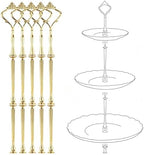 3 Tier Fruit Cake Stand Hardware 5 Set Crown Tiered Tray Hardware Kits Dessert Stand Holder (Plate not Included