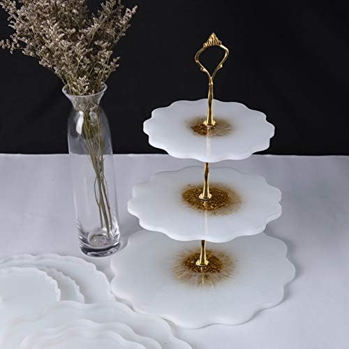 3 Tier Fruit Cake Stand Hardware 5 Set Crown Tiered Tray Hardware Kits Dessert Stand Holder (Plate not Included, alternate