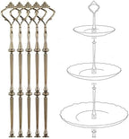3 Tier Fruit Cake Stand Hardware 5 Set Crown Tiered Tray Hardware Kits Dessert Stand Holder (Plate not Included)