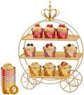 3-Tier Gold Cupcake Stand for Weddings & Parties - Tiered Serving Tray Crown Dessert Table Display Stand Holder