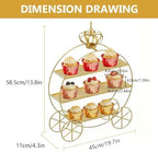 3-Tier Gold Cupcake Stand for Weddings & Parties - Tiered Serving Tray Crown Dessert Table Display Stand Holder, alternate