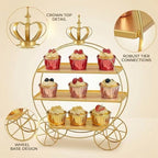 3-Tier Gold Cupcake Stand for Weddings & Parties - Tiered Serving Tray Crown Dessert Table Display Stand Holder, alternate