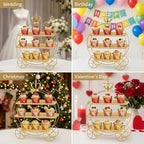 3-Tier Gold Cupcake Stand for Weddings & Parties - Tiered Serving Tray Crown Dessert Table Display Stand Holder, alternate