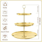 3 Tier Gold Cupcake Stand Stainless Steel Dessert Display Rack with Removable Tiered Tray for Parties, Weddings, alternate