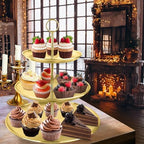 3 Tier Gold Cupcake Stand Stainless Steel Dessert Display Rack with Removable Tiered Tray for Parties, Weddings, alternate