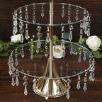 3-Tier Gold Cupcake Stand with Crystals - 2ft Tall Acrylic and Metal Dessert Display Tower in 3-tier With, alternate view 5