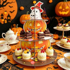 3-Tier Halloween Cupcake Stand Pumpkin Stack Dessert Display Holder in Halloween, alternate view 5