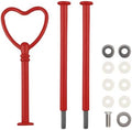 3 Tier Heart Shape Metal Cake Stand Holder Heavy Duty Fruit Plate Handle Fittings Hardware Rod(Red) in Red