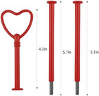 3 Tier Heart Shape Metal Cake Stand Holder Heavy Duty Fruit Plate Handle Fittings Hardware Rod(Red) in Red, alternate view 3