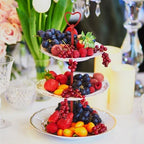 3 Tier Heart Shape Metal Cake Stand Holder Heavy Duty Fruit Plate Handle Fittings Hardware Rod(Red) in Red, alternate view 6