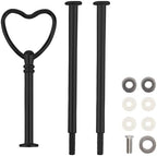 3 Tier Heart Shape Metal Cake Stand Holder Heavy Duty Fruit Plate Handle Fittings Hardware Rod(Black) in Black