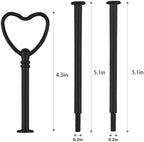 3 Tier Heart Shape Metal Cake Stand Holder Heavy Duty Fruit Plate Handle Fittings Hardware Rod(Black) in Black, alternate