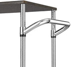 3 Tier Heavy Duty Commercial Grade Utility Cart with Wood Top, Wire Rolling Cart with Handle Bar, Steel Service, alternate