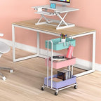 3-Tier Heavy Duty Metal Utility Rolling Cart, Multicolor, alternate view 2