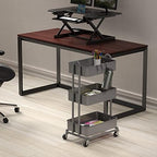 3-Tier Heavy Duty Metal Utility Rolling Cart, Silver in Silver, alternate view 2
