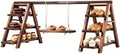 3-Tier Ladder Cupcake Display Stand Foldable Rustic Dessert Table Serving Tray Wooden Snack Platter Tower Food