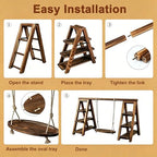 3-Tier Ladder Cupcake Display Stand Foldable Rustic Dessert Table Serving Tray Wooden Snack Platter Tower Food, alternate